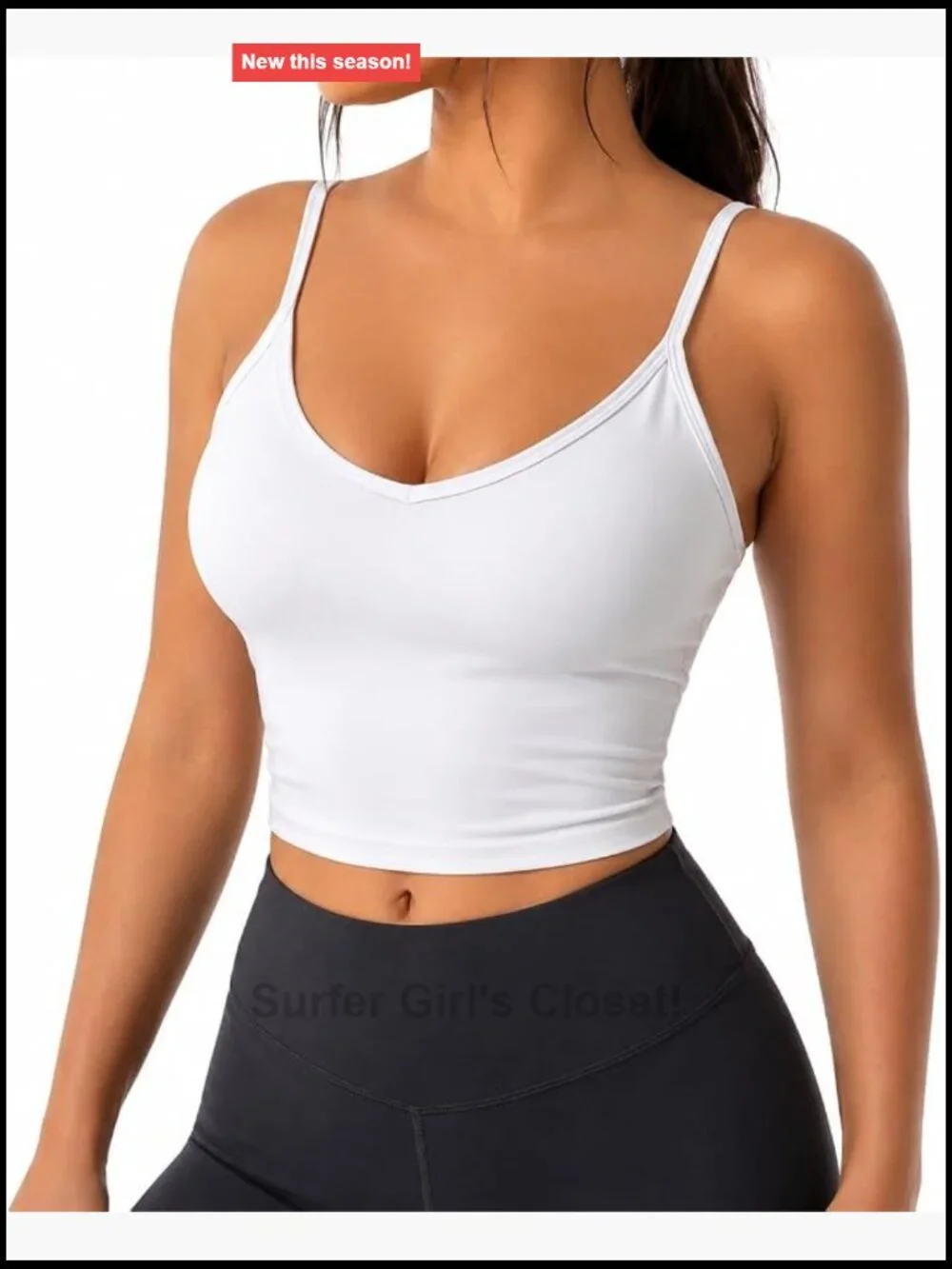 Racerback Tank Top with Built-In Bra Padded Crop Yoga Workout